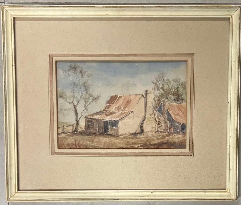 Framed Watercolor on Paper signed Dennis J smith and dated 1976, Titled Old Houses (1 of 7)