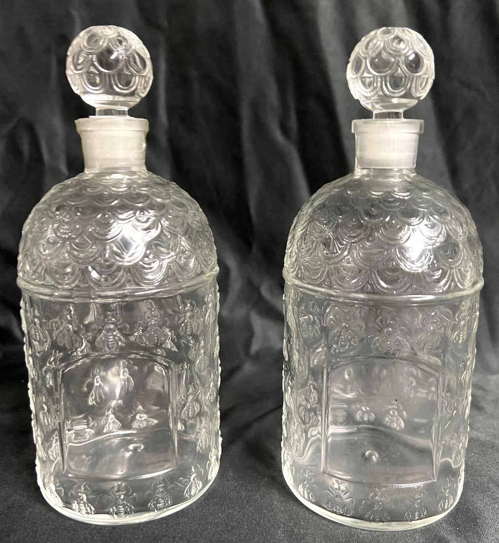 Two empty glass bottles from Gerlain Paris (1 of 6)