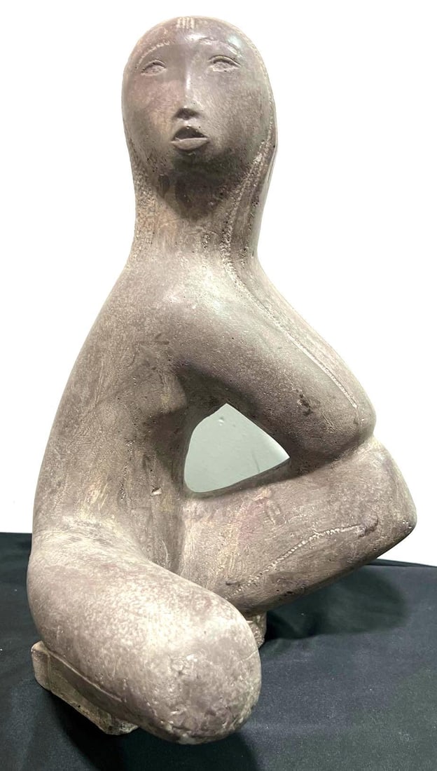 Sculpture of Nude Woman signed Chuck Dodson: Chuck Dodson, American (1908-1993). Original sculpture of nude woman by Florida artist Chuck Dodson who was a resident artist at the renowned Grove House Studios in Coconut Grove, Florida. Dodson'