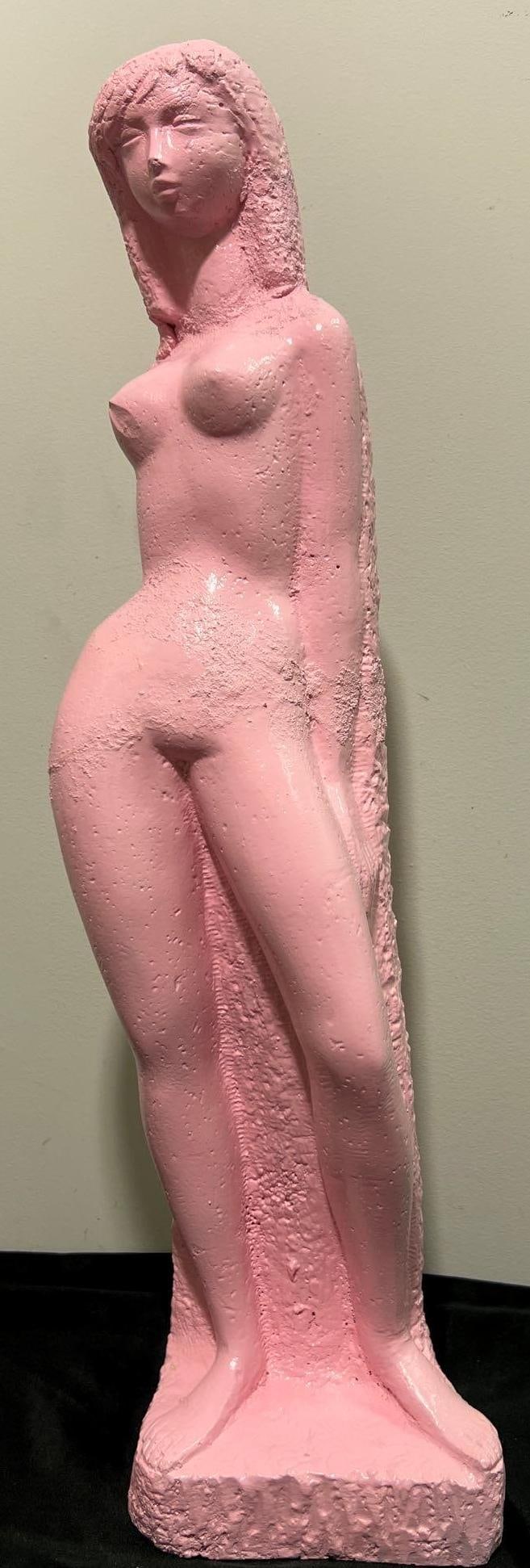 Sculpture of Nude Woman attributed Chuck Dodson: Chuck Dodson, American (1908-1993). Original sculpture of nude woman by Florida artist Chuck Dodson who was a resident artist at the renowned Grove House Studios in Coconut Grove, Florida. Dodson'