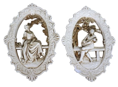 Two Plaster Wall Plaque