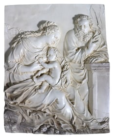 Holy Family Jesus Mary Joseph Wall Plaque Vintage from Museum of Modern Art