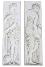 Two Roman Greek Carved nymph Fountain of Innocents Danaides of Argos