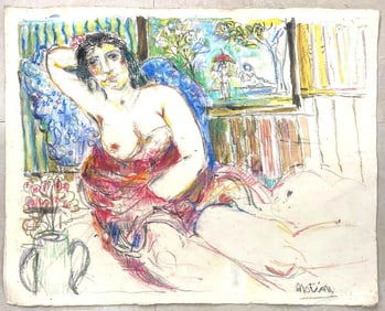 Unframed Mixed Media on Paper signed Motian lower Right