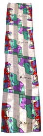 Picasso styled Scarf made KOREA 100% Polyester, silk feel
