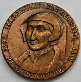 Bronze Medal Marguerite D' ANGOULEME 1492-1549