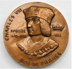 Bronze Medal CHARLES VIII (1470-1498) Roi de FRANCE