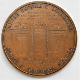 Bronze Medal Centre George C MARSHALL Embassy of USA PARIS