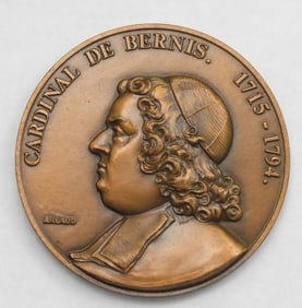 Bronze Medal Cardinal DE BERNIS (1715-1794)
