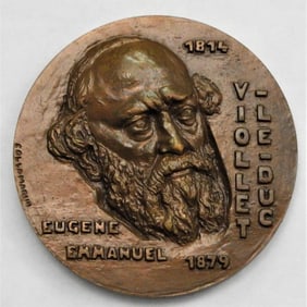 Bronze Medal Eugene VIOLLET LE DUC (1814-1879)