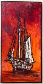 Framed Acrylic on Canvas signed John BARNY