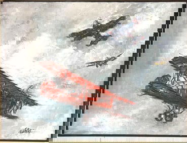 Framed Oil on Canvas signed J. Barry (20th Century)