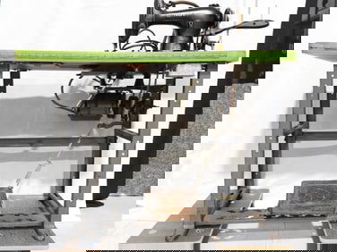 Vintage Singer Industrial Sewing Machine with Table Motor Pedal