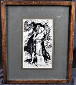Framed drawing Attributed at Jean Marchand (1894-1988) French. title couple in love