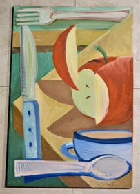 Oil on canvas, signed Cevees ,lower Right