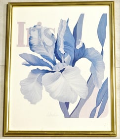 This large Framed art print is modern flower still life