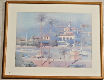Framed lithograph signed lower left