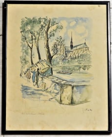 Framed Print, Paris Notre Dame, Signed lower right