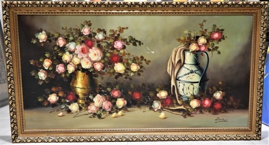 Large Framed giclee on canvas signed lower right