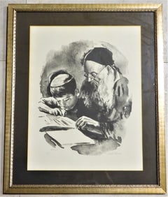 SANDU LIBERMAN (1923-1977, Romania) framed signed Lithograph