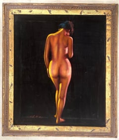 Framed Mixed Media on Fabric signed lower left