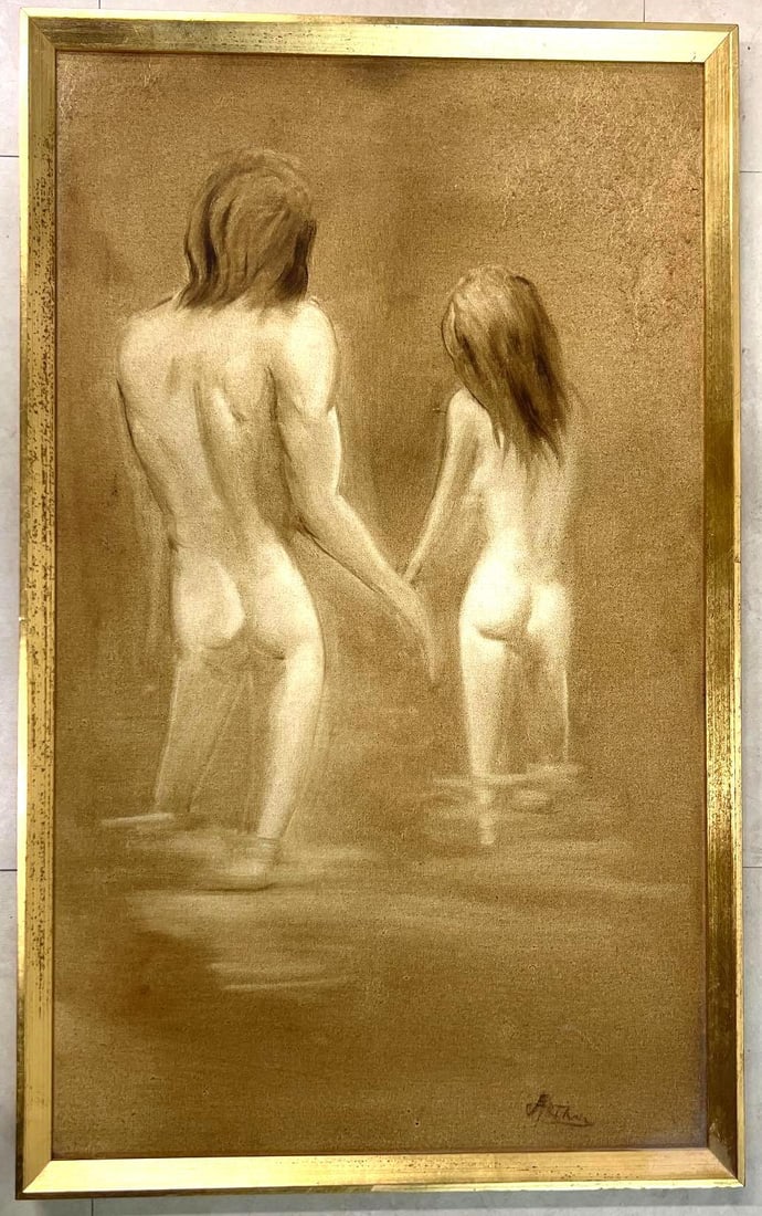 Framed Mixed Media on canvas panel signed ARTHUR lower right (1 of 4)