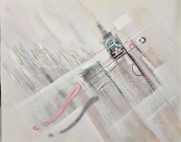 Large Oil on Canvas signed Dylan