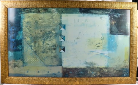 Framed Mixed Media on paper signed lower right.