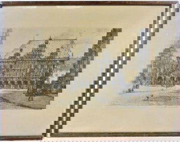 Framed print, titled DAS RATHAUS von BREMEN signed lower left BERNHARD SCHUMACHER