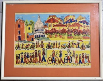 Framed Lithograph untitled signed lower right and numbered