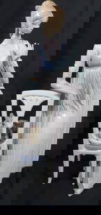 Large LLADRO " Woman in Chair with Dog" PORCELAIN FIGURINE: LARGE LLADRO " Woman in Chair with Dog" PORCELAIN FIGURINEDIMENSIONS: Height: 19 inch / 48,5 cm 