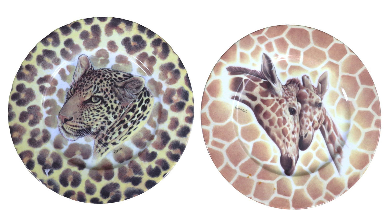 TWO EMAIL DE LIMOGES GODINGER SAFARI ANIMAL PLATES (1 of 6)