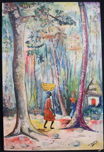 Oil on Canvas signed W. Savain Haitian