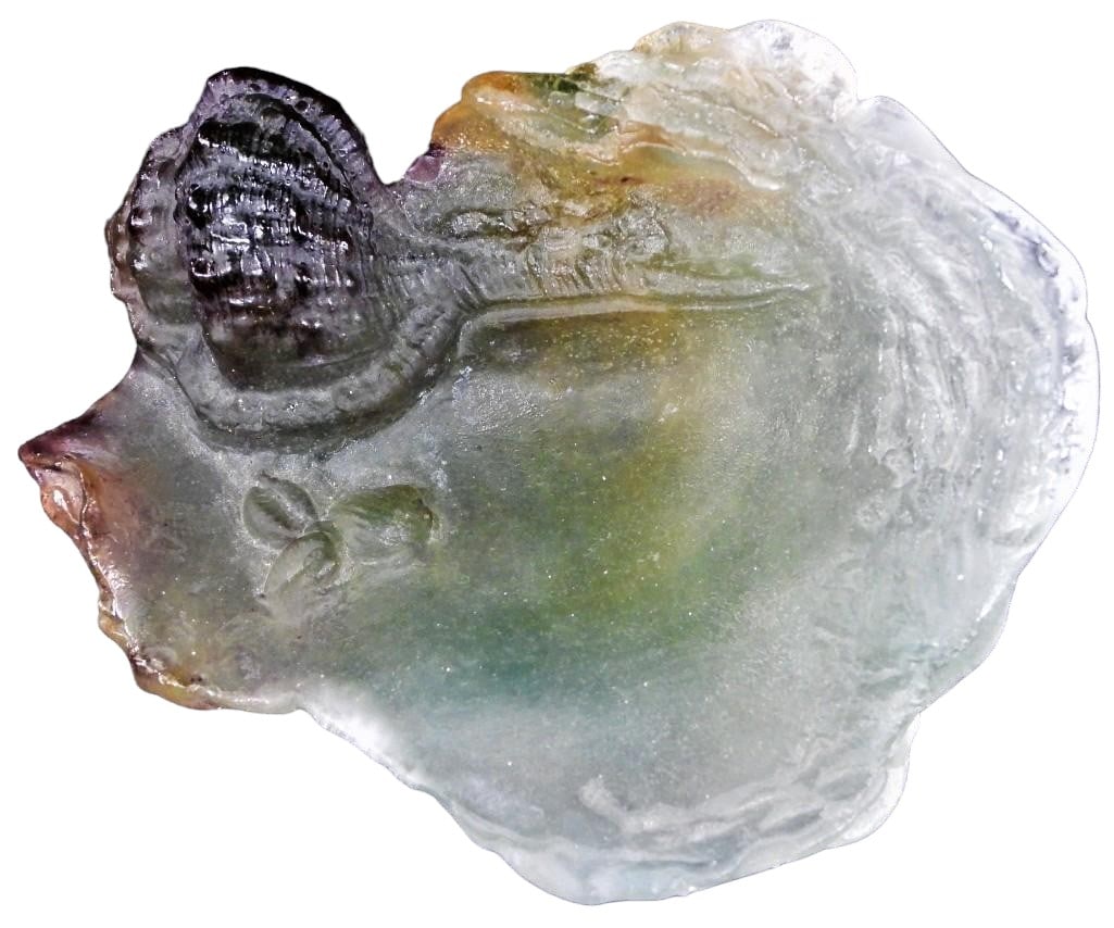 French Pate-de-verre Glass "shell Vide Poche" by Daum (1 of 9)