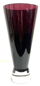 Vintage colored Amethyst cased Glass Vase from Finland