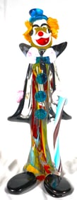 Vintage Murano Circus Clown Art Glass Italy Hand Blown Tall Figurine