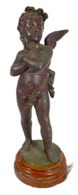 19th century Bronze Sculpture, "Amour Vainqueur' signed Eutrope Bouret, (French, 1833-1906)