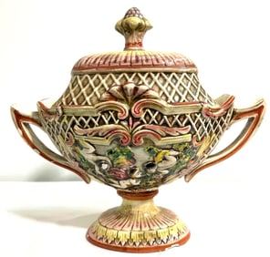 Capodimonte Porcelain covered Vase.