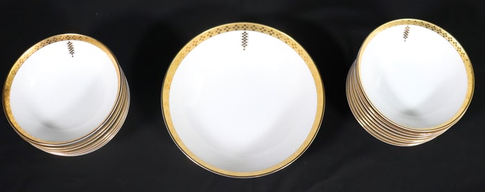 Frank Lloyd Wright Tiffany & Co. Imperial Pattern Porcelain fifteen Bowls and one serving Bowl.