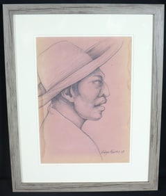 Framed Mixed media on Paper signed Diego Riviera (Mexican, 1886-1957) and dated 47 lower right