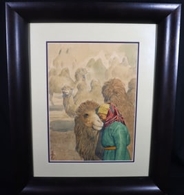 Framed Mixed Media on Paper signed lower left