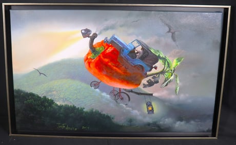 Framed Oil on Canvas signed Justo Amable and dated 2019