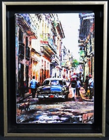 Framed Oil on Canvas signed Víctor Manuel Allende Martínez