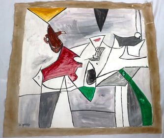 Unframed Oil on Canvas signed Arshile Gorky