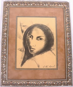 Framed Drawing on Paper signed Victor Manuel