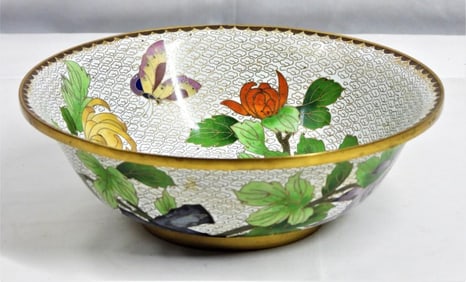 Chinese cloisonne Bowl Floral Butterfly decor