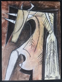 Unframed Canvas on Panel signed LAM and dated 65 lower right with COA