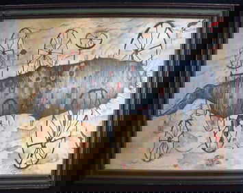 Framed Oil on Canvas signed Acosta Leon and dated 1961 with COA