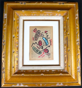Framed Mixed Media on Paper signed AA lower right