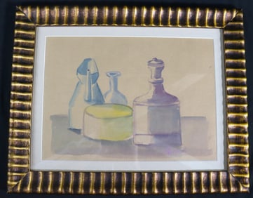 FRAMED Watercolor on Paper signed Morand